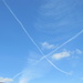 Vapour trails crossing by speedwell