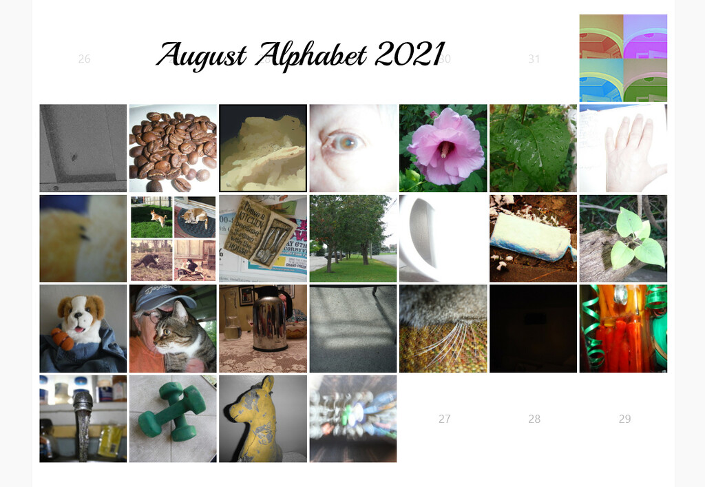 August Alphabet 2021 by spanishliz