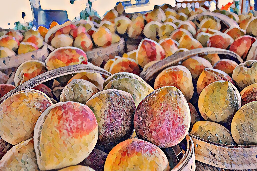 Peaches with Oil Painting  Edit by stownsend