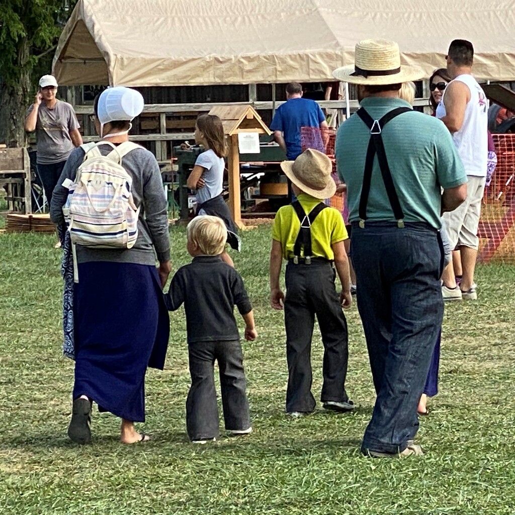 Mennonite family at the antique show by tunia