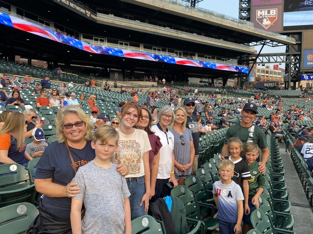 Family at Tigers baseball game by dridsdale