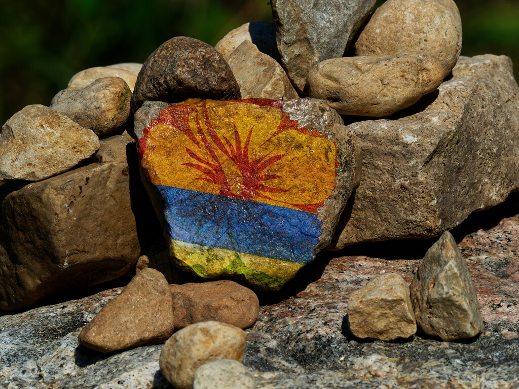 painted rock with tape by rminer