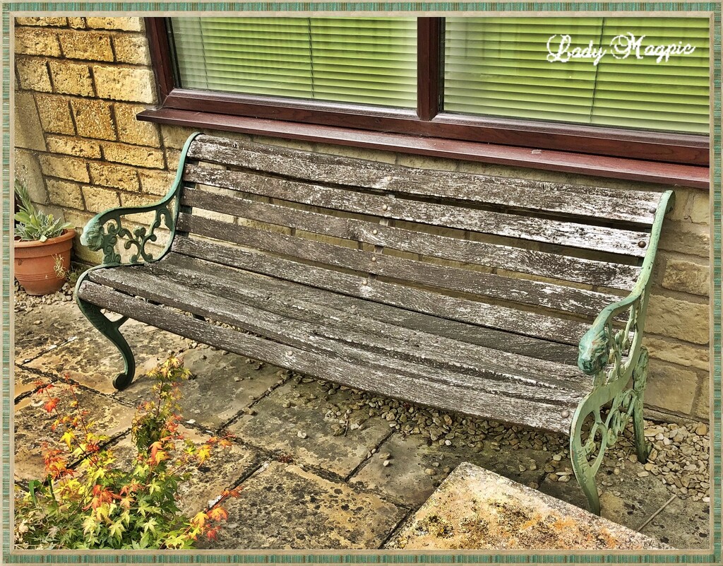 Bench with Sister's Memories. (Click capture for poem) by ladymagpie