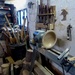 Wet day so in his workshop making yet another bowl  by snowy