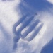 Clam Rake "Footprint" in Snow by lauriehiggins