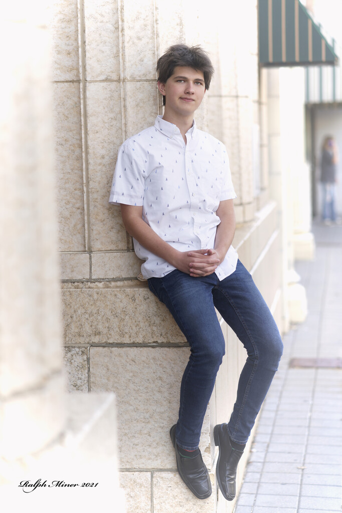 Micah perching by a column by rminer