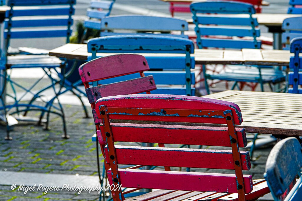 Blue & Red Chairs by nigelrogers
