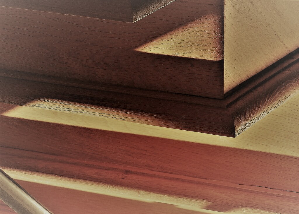 Shadows on wooden stairs (detail) by etienne