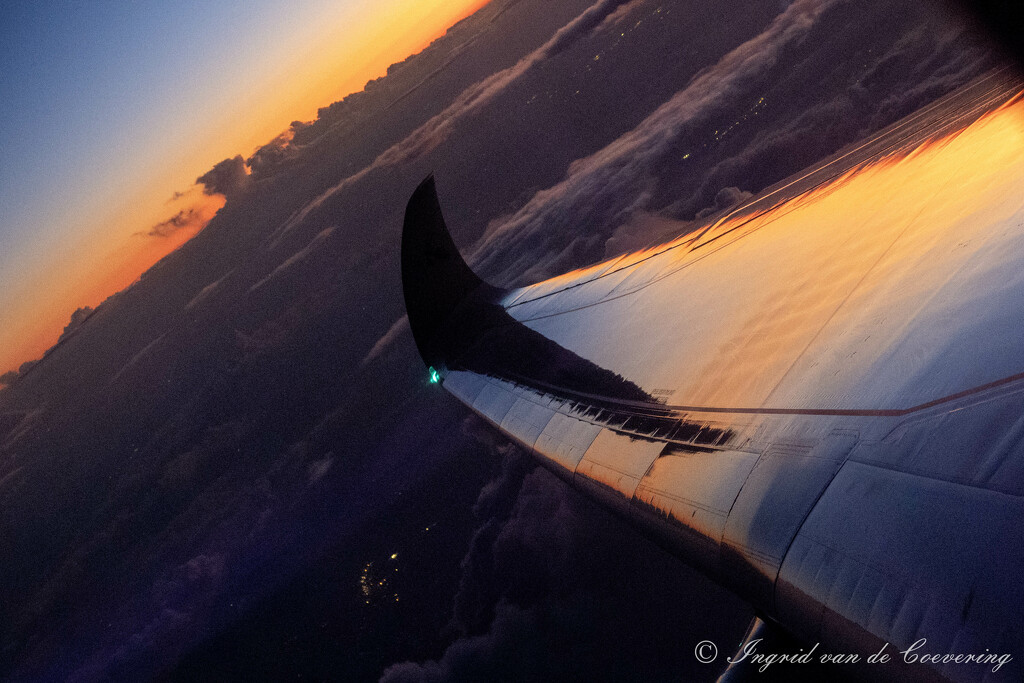 Sunset in the plane by ingrid01