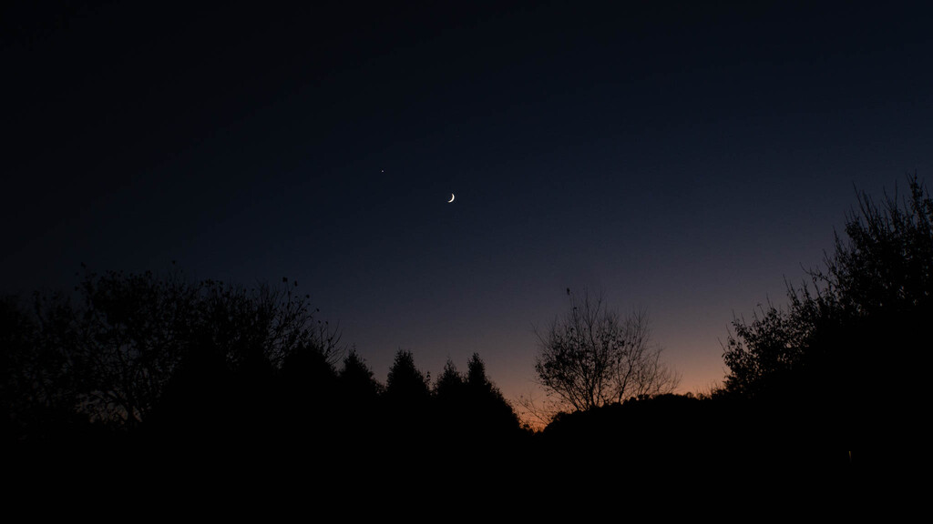 Crescent Moon and Evening Star  by randystreat