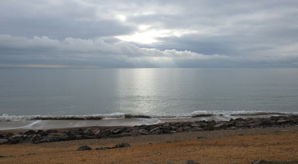  Looking out across the English Channel from Barton on Sea  by susiemc