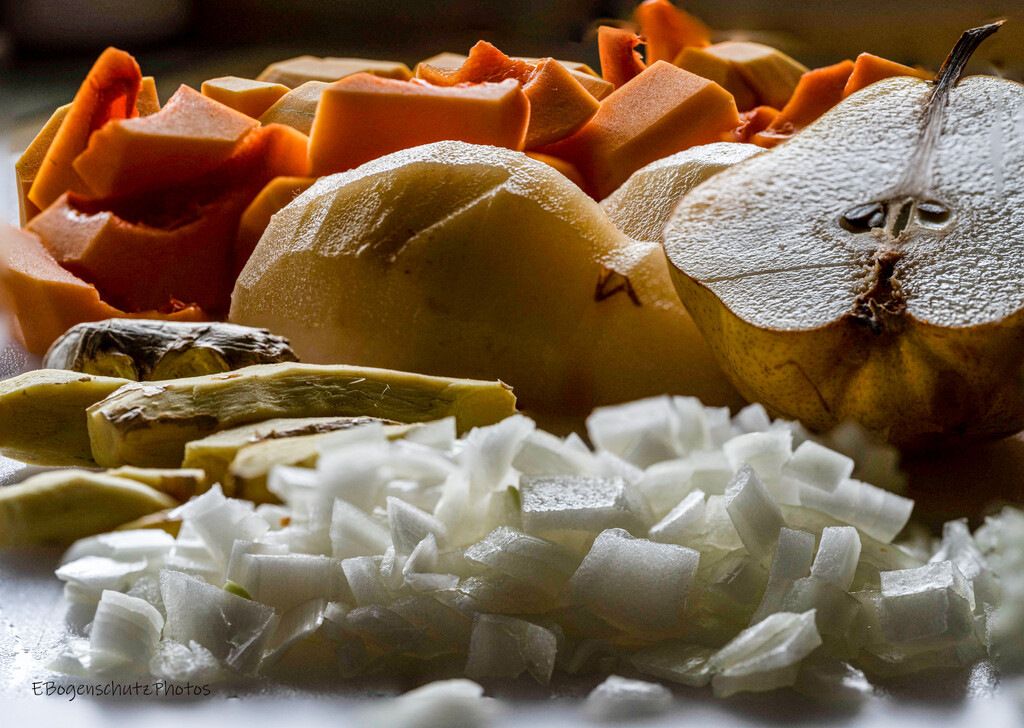 Focus stack of squash soup ingredients- by theredcamera