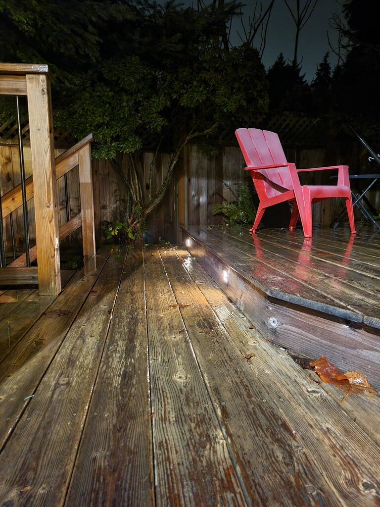 Night Rain on the Deck by kimmer50
