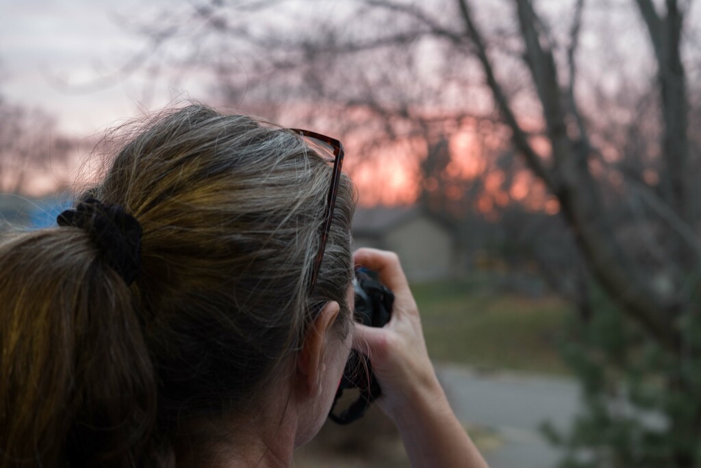 Pam Photographing the Sunset by tosee