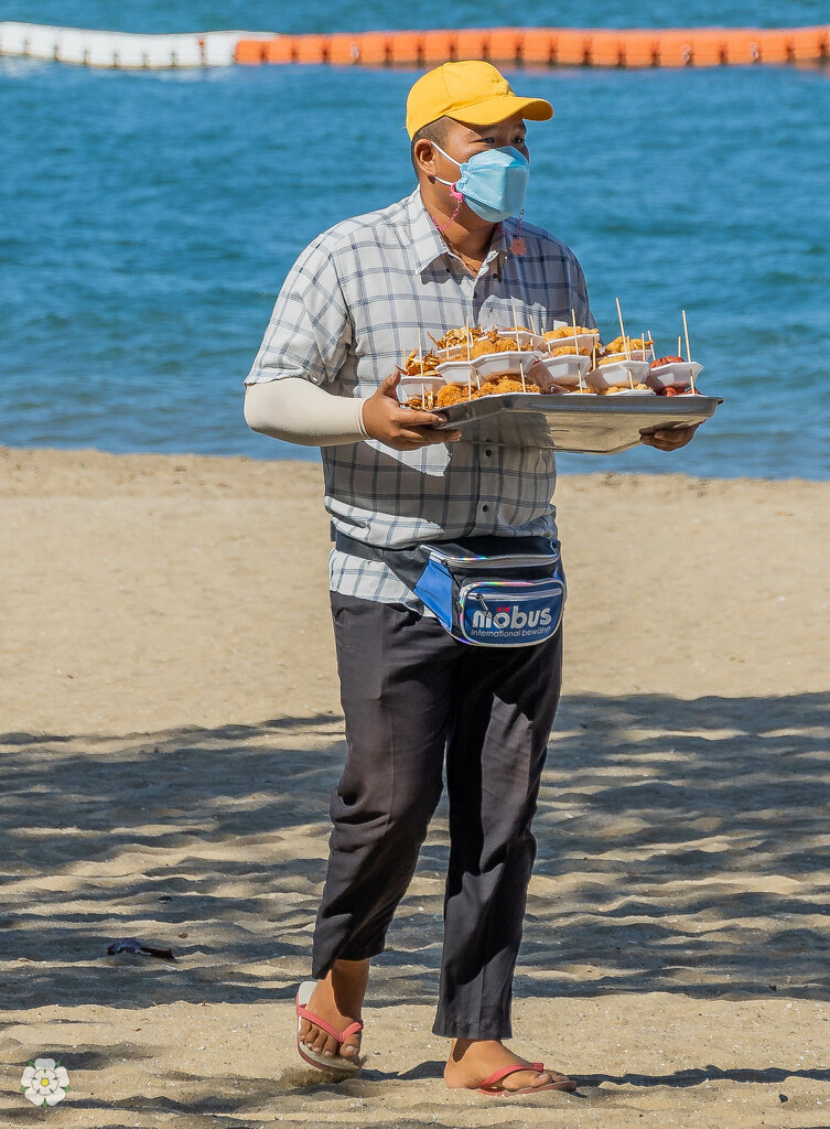 Food Sales on the Beach by lumpiniman