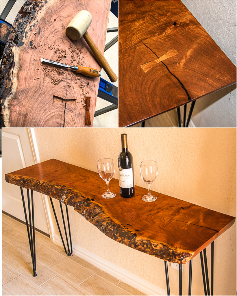 Mesquite Side Table with a Live Edge by dkellogg
