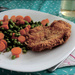 Fried chicken breast with vegetables