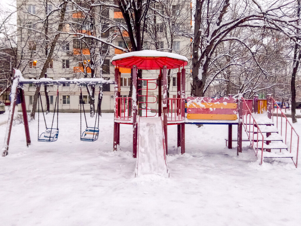 When there are not enough bright colors in winter, the playground helps out by daryavr