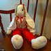 The easter bunny dressed up to help santa by larrysphotos