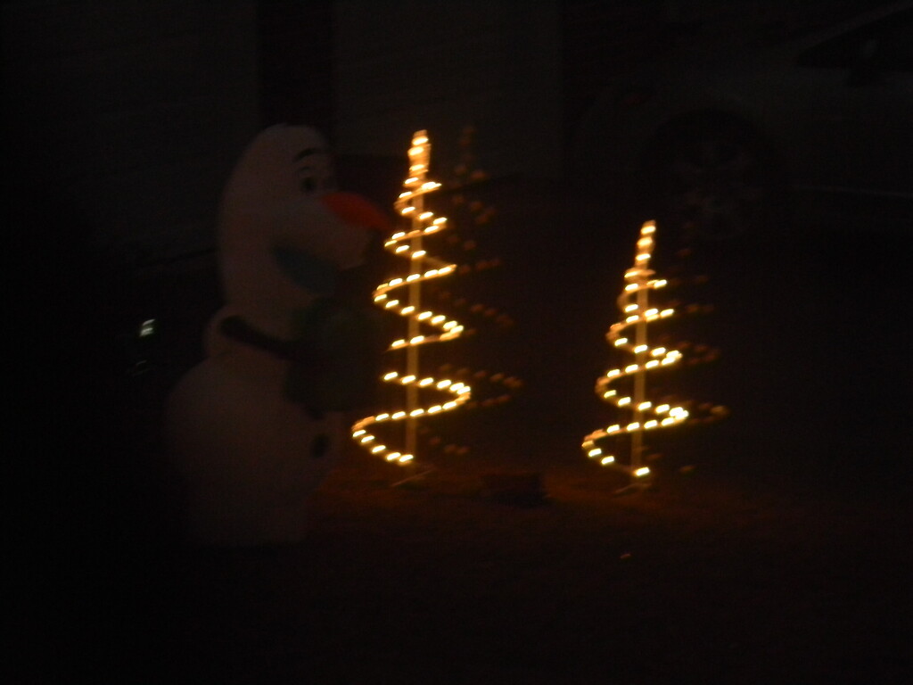Olaf and Christmas Lights by sfeldphotos