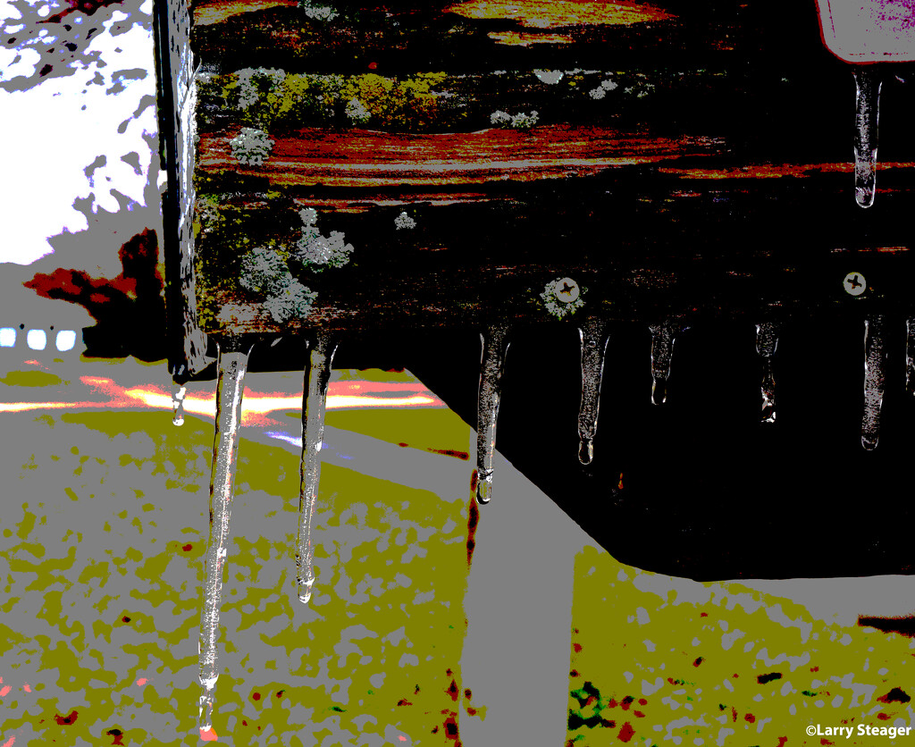Mailbox icicle abstract by larrysphotos