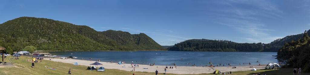 Lake Tikitapu (Blue Lake) Panorama by nickspicsnz
