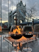 9th Jan 2022 - Fireside wine in front of Tower Bridge 