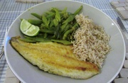 27th Sep 2021 - Wikld Sea Bass with beans from the garden