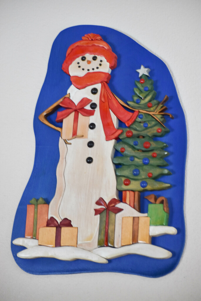 Happy Snowman PLaque by bjywamer