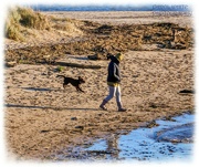 21st Jan 2022 - Woman And Dog On The Beach,Alnmouth