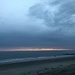 Moody beach sunset