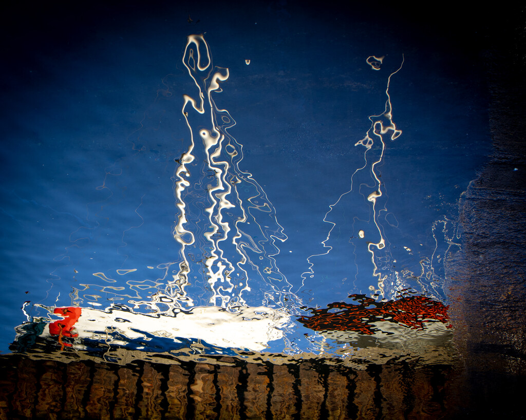 Abstract boat reflections by swillinbillyflynn