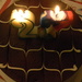 Birthday Boston Creme Pie with Candles Lit by sfeldphotos