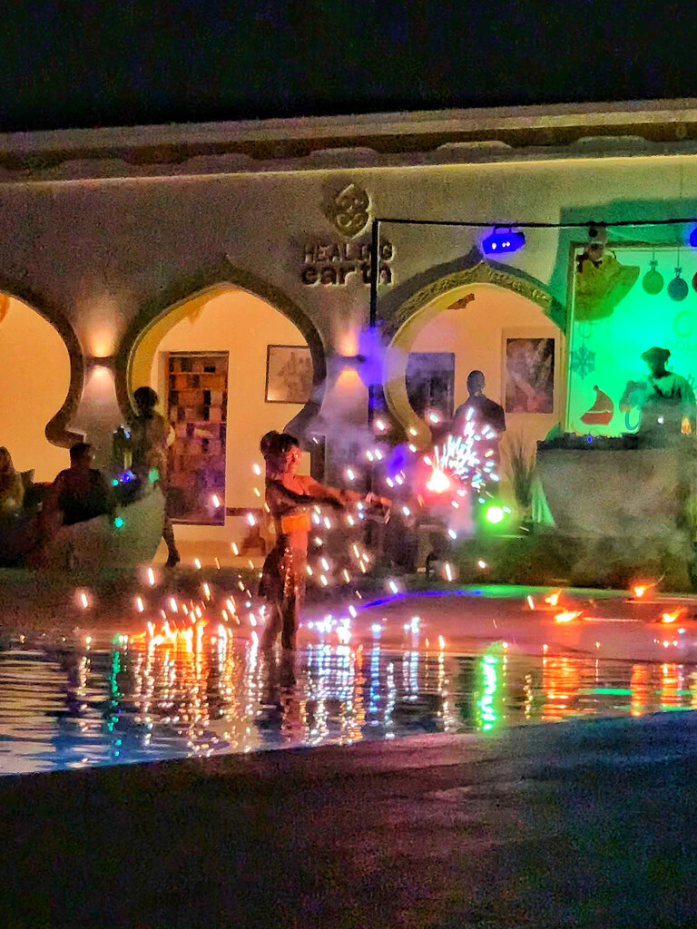 Fire dance in the pool.  by cocobella