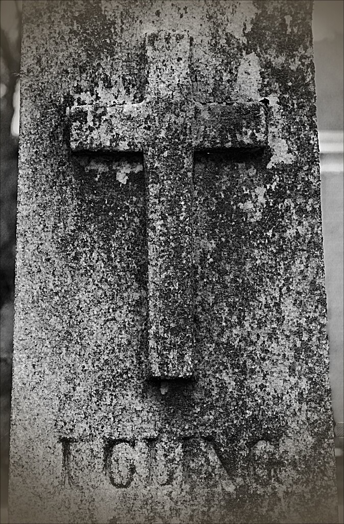 A Cross on a Tombstone by olivetreeann