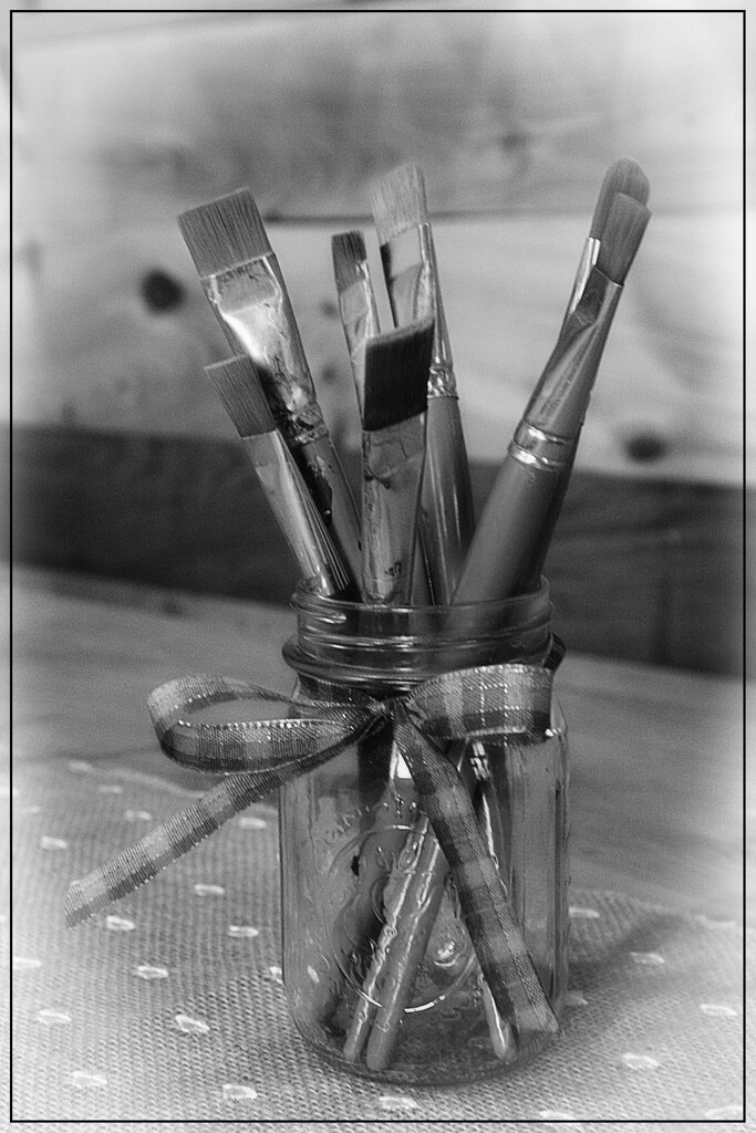 Paint Brushes in the Studio by olivetreeann