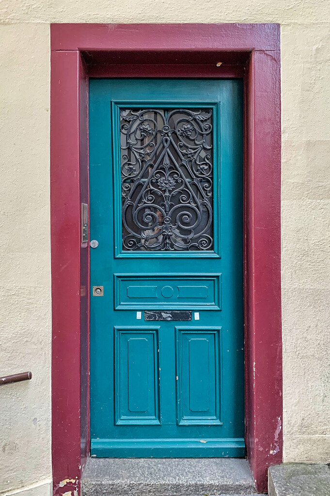 Two heart on a blue door.  by cocobella