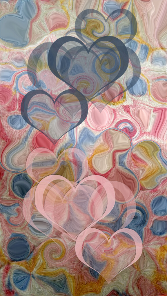 Abstract with hearts... by marlboromaam