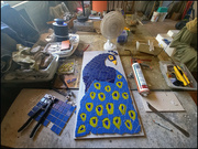 10th Feb 2022 - The making of a peacock mosaic