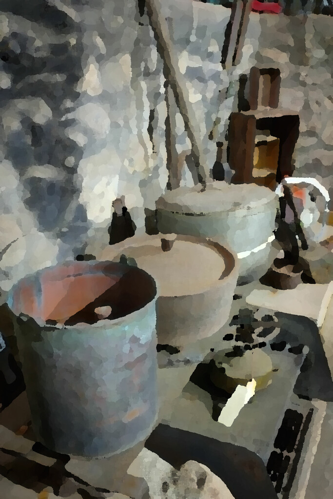 Paint daubs: Cooking pots by jeneurell