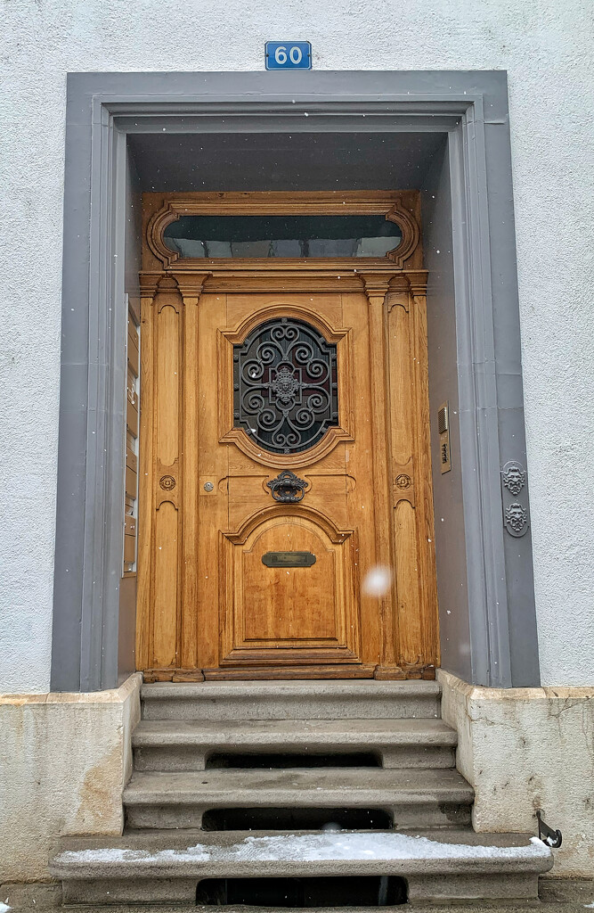 Six hearts on a brown door.  by cocobella