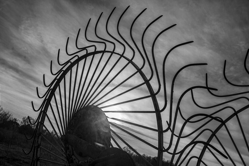 Hay Rake against a B&W sky... by thewatersphotos