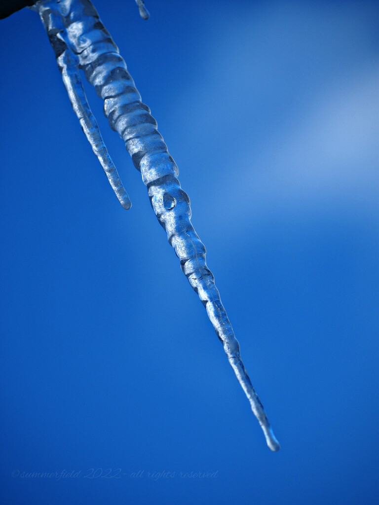 icicle and blue sky by summerfield