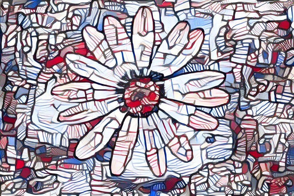 stained glass daisy by blueberry1222