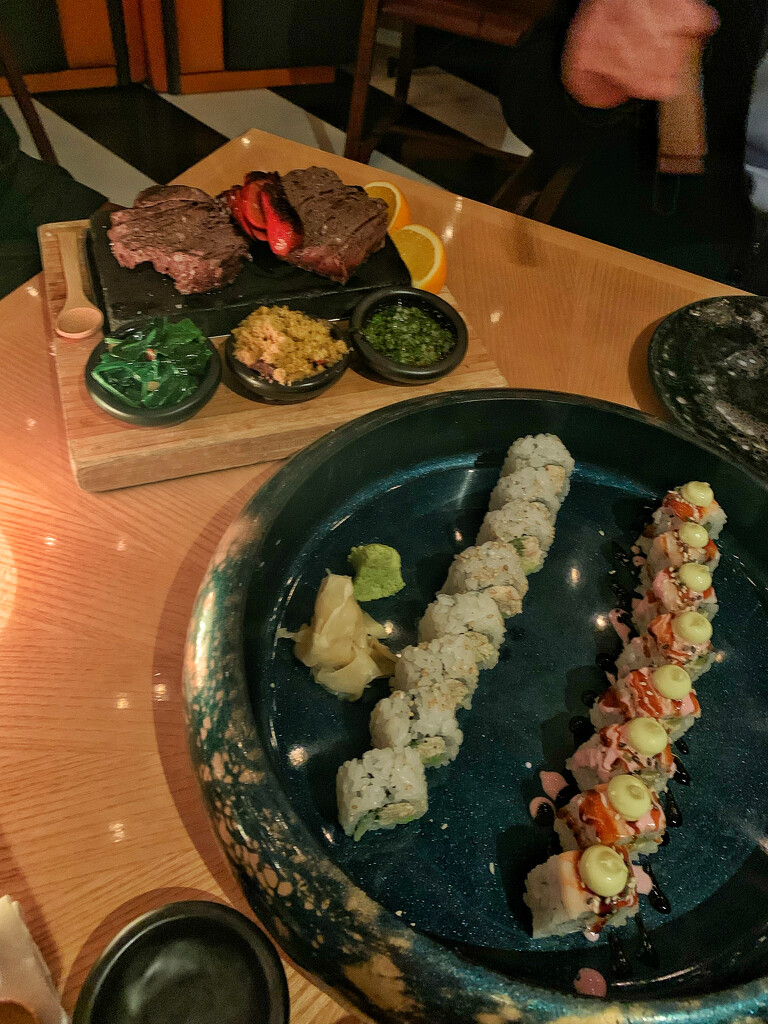 Brazilian bbq and Japanese sushi.  by cocobella