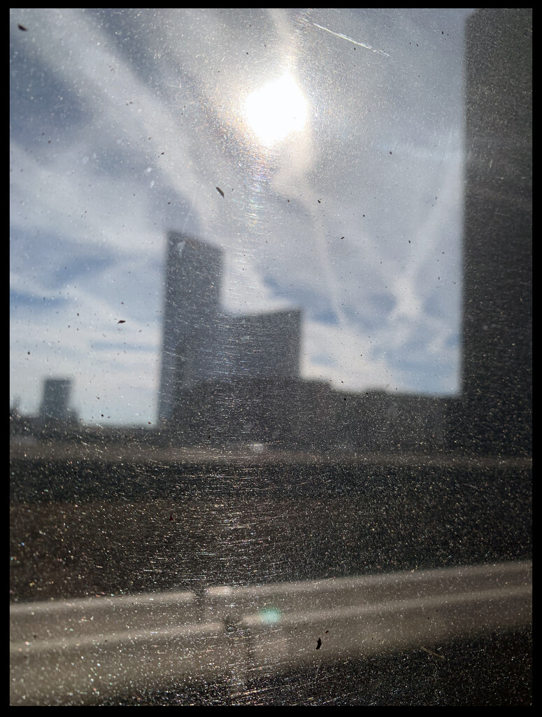 Dirty Window on Train by hjbenson