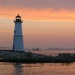 lighthouse sunset by rrt