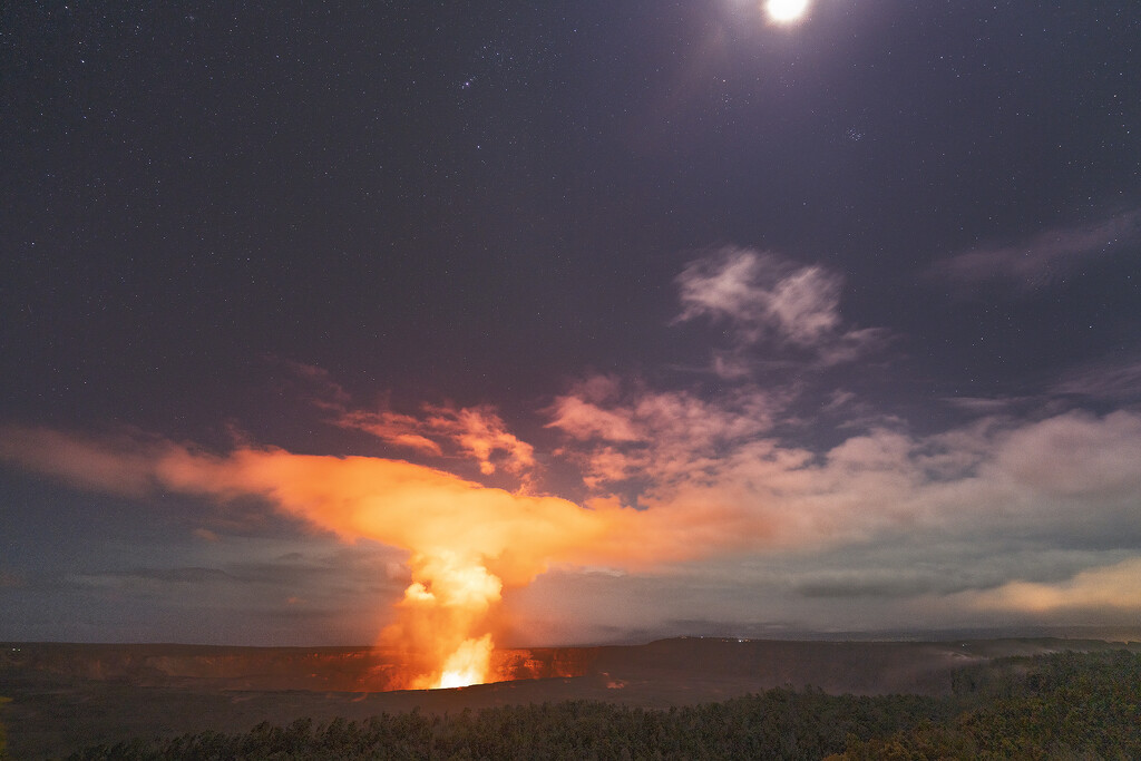 Volcano at Night  by jgpittenger