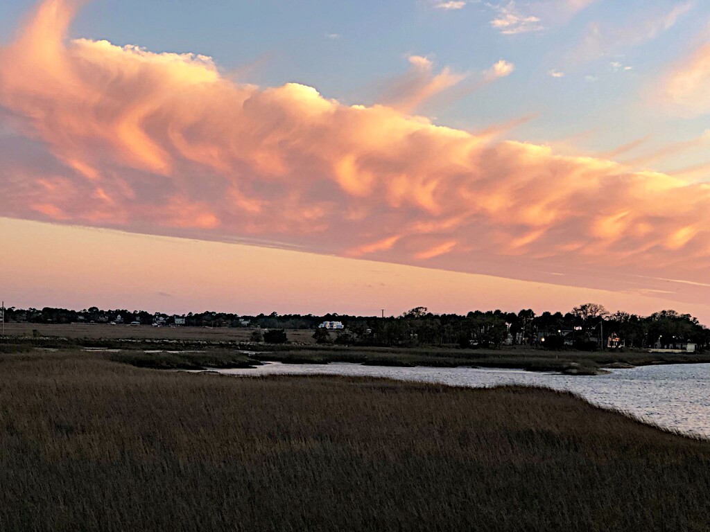Unusual clouds and sunset over the marshes this past Saturday evening by congaree