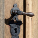 The handle of the gate of the closed church by kork